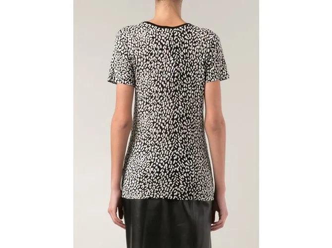 Saint Laurent Camiseta estampada leopardo Negro 