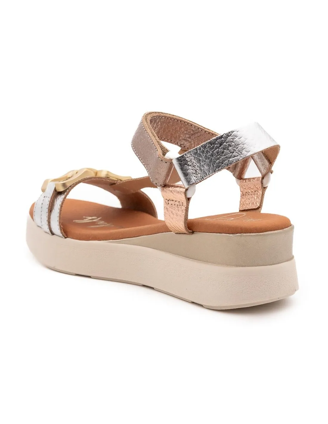 SANDALIA DE PIEL MUJER OH MY SANDALS 5420 PLATA