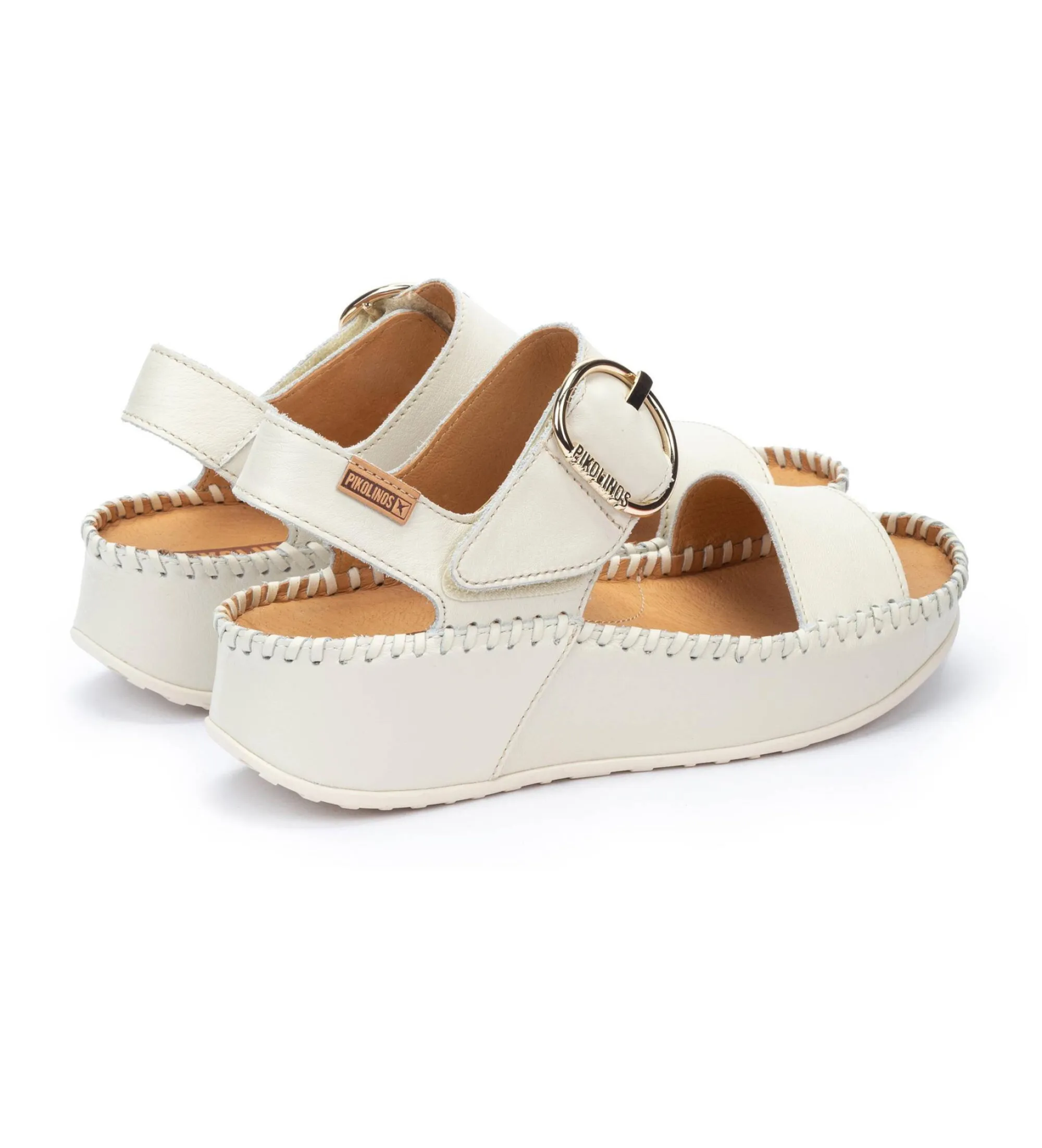 Sandalias de piel Marina blanco -Altura cuña 5cm-