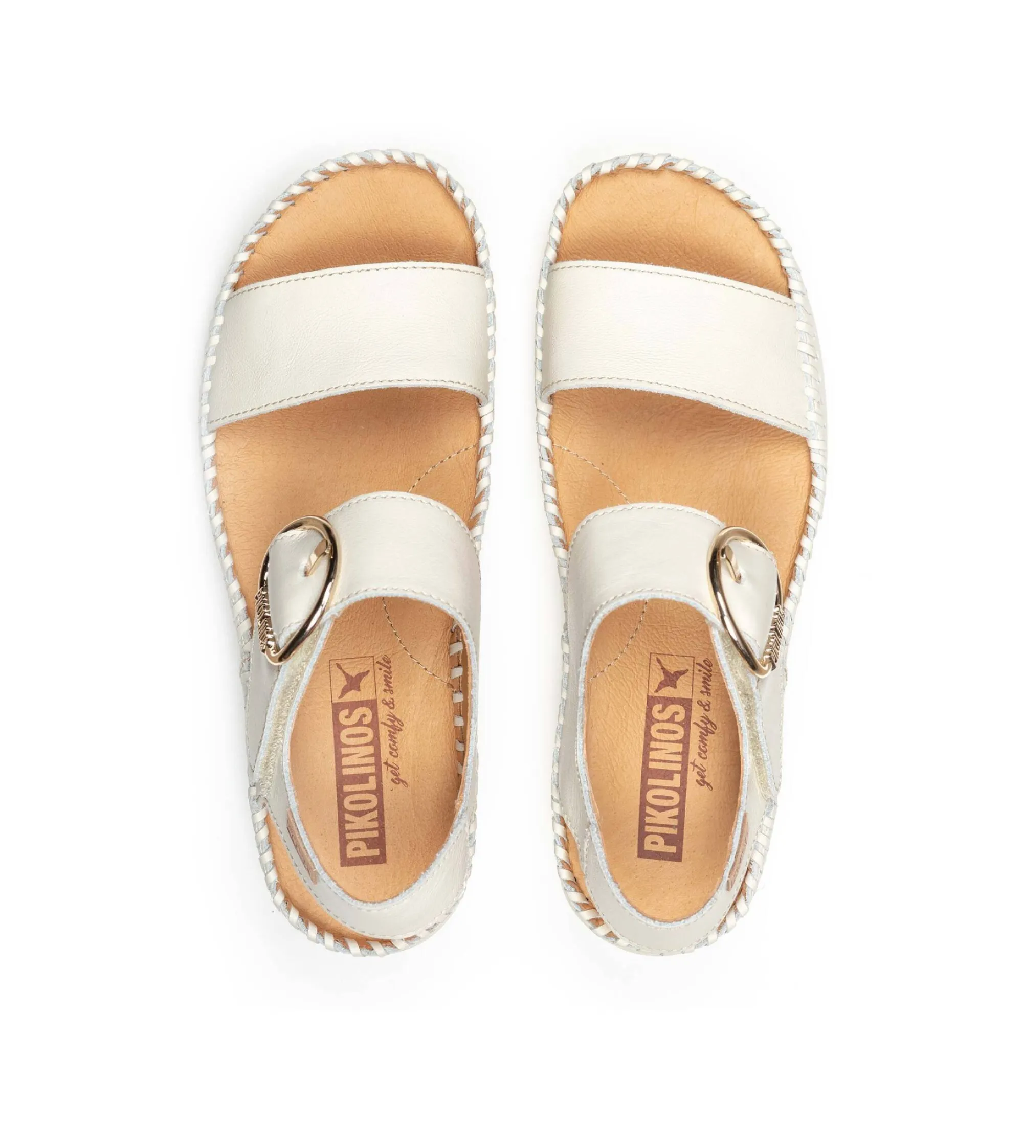 Sandalias de piel Marina blanco -Altura cuña 5cm-