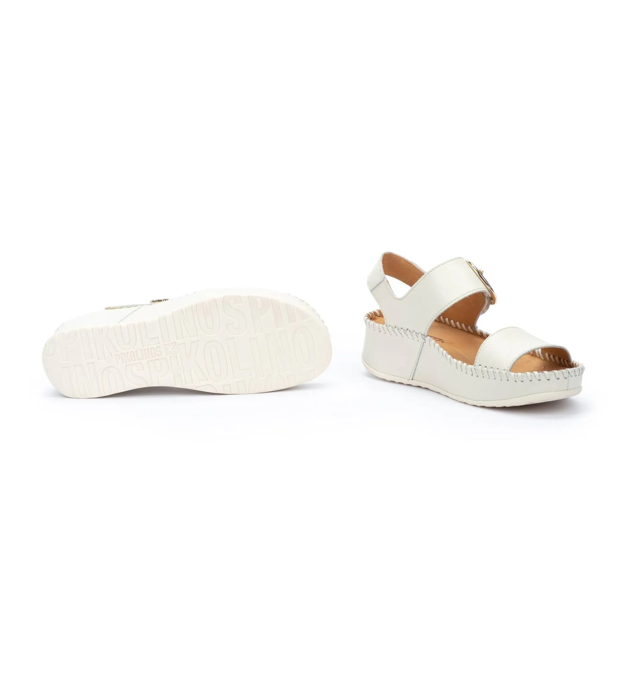 Sandalias de piel Marina blanco -Altura cuña 5cm-