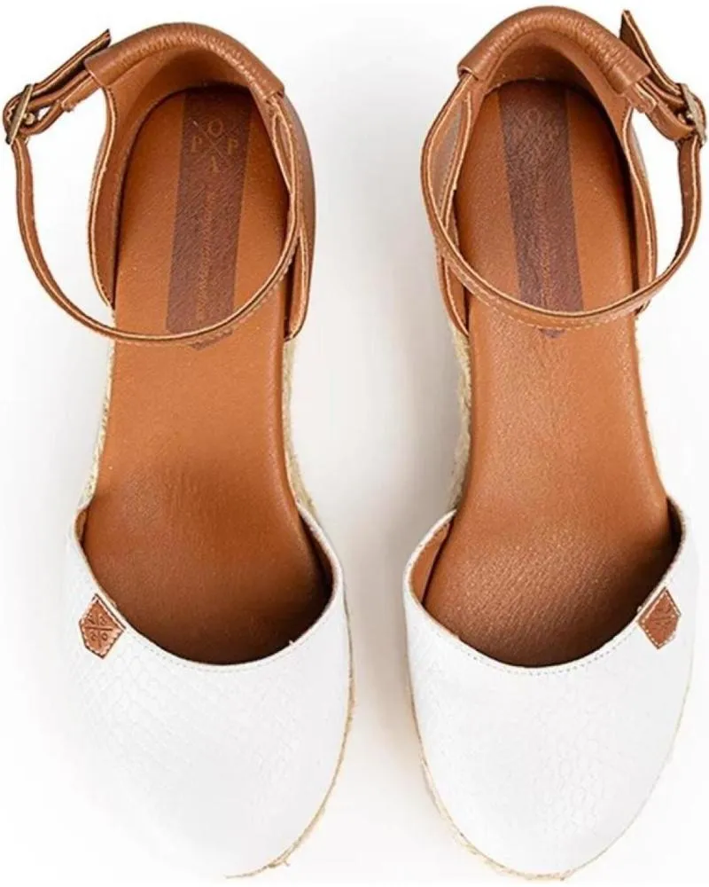 Sandalias POPA  de Mujer CANTALAR PIEL BLANCA-CUERO  BLANCO