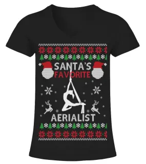 SANTA'S FAVORITE AERIALIST Camiseta cuello pico Mujer