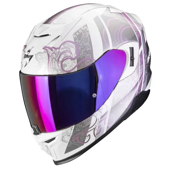 Scorpion Exo 520 Evo Air Fasta White Purple + Kit bluetooth 5R Lite 