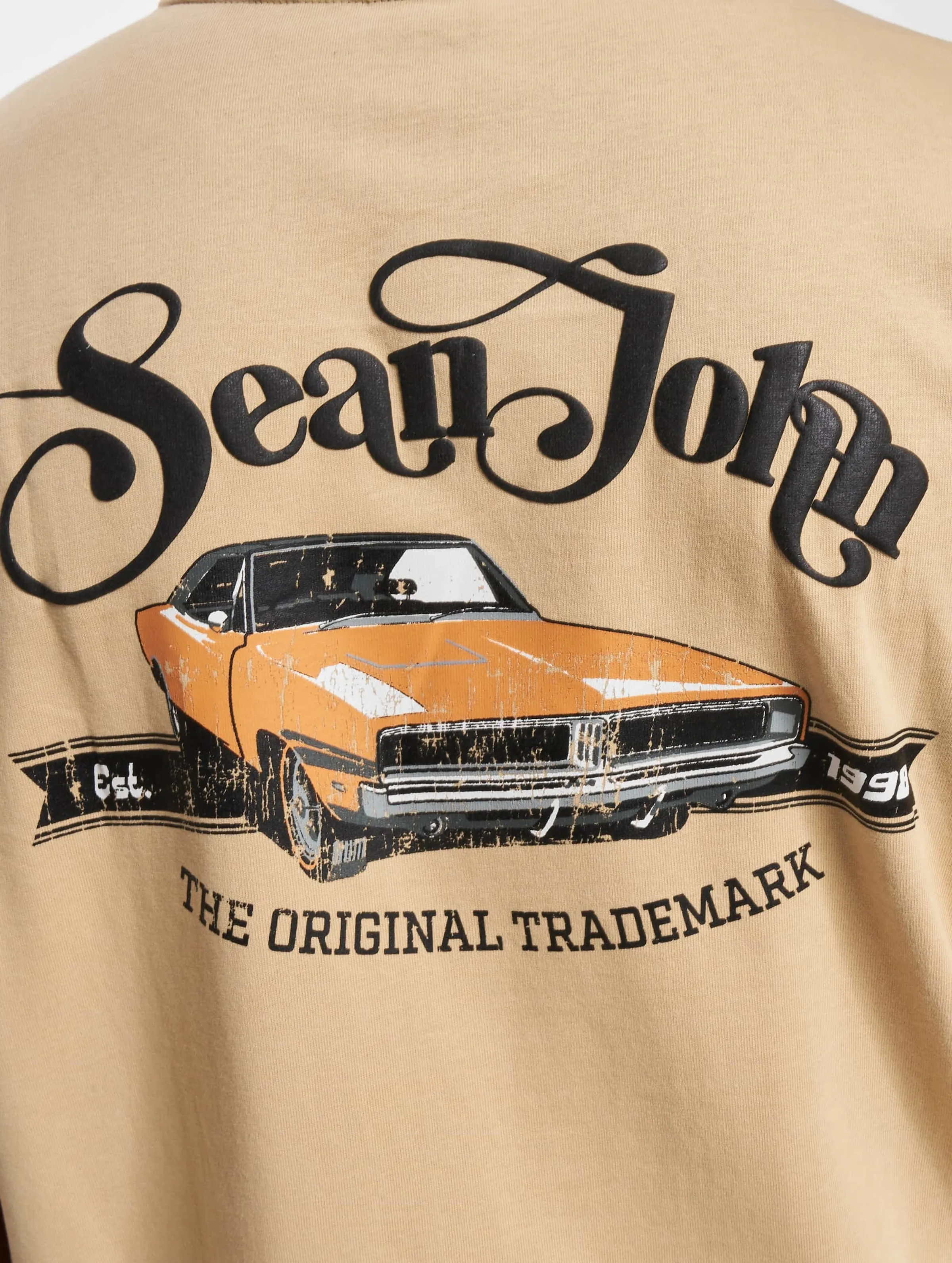 Sean John JM233-020-1 SJ Script Logo Retro Car Backprint Peached Tee