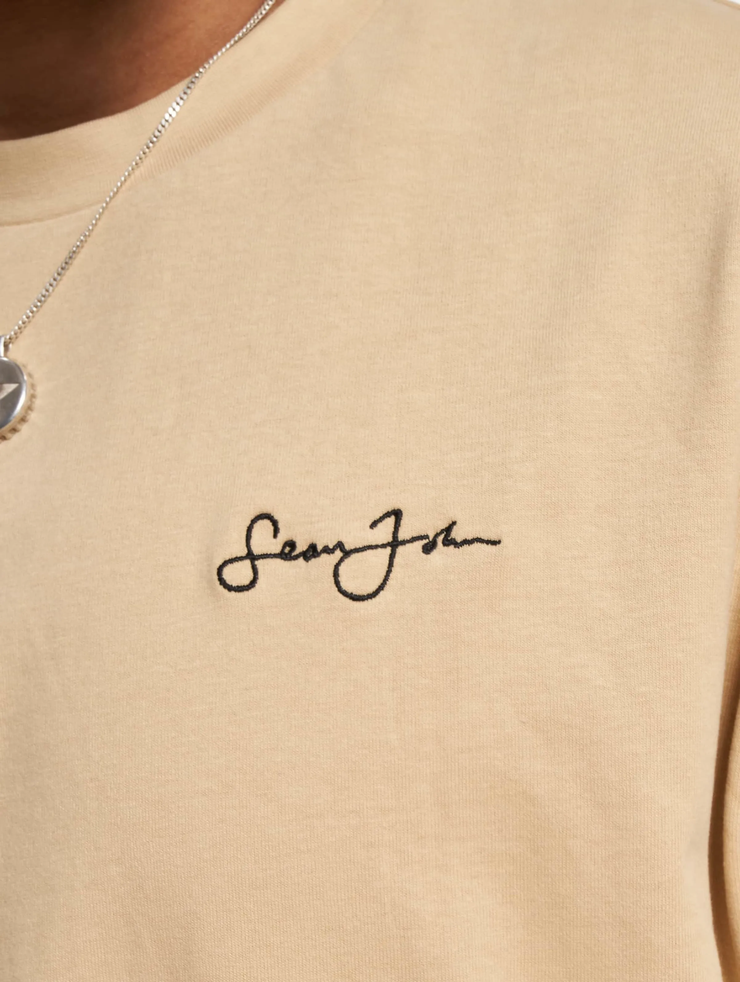 Sean John JM233-020-1 SJ Script Logo Retro Car Backprint Peached Tee