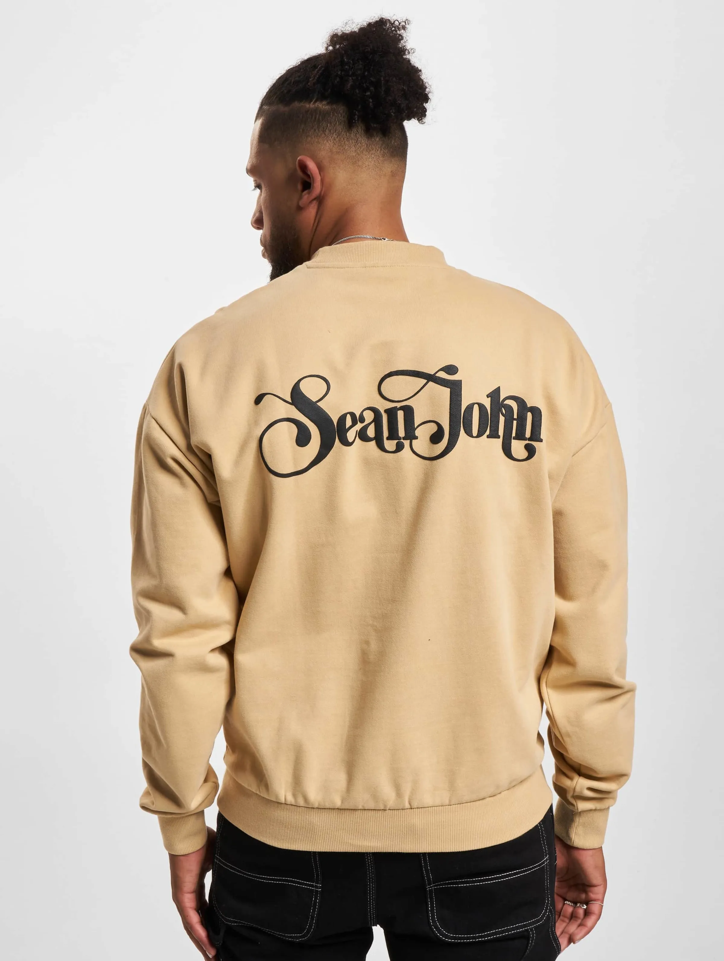 Sean John JM233-021-1 SJ Script Logo Retro Backprint Crew