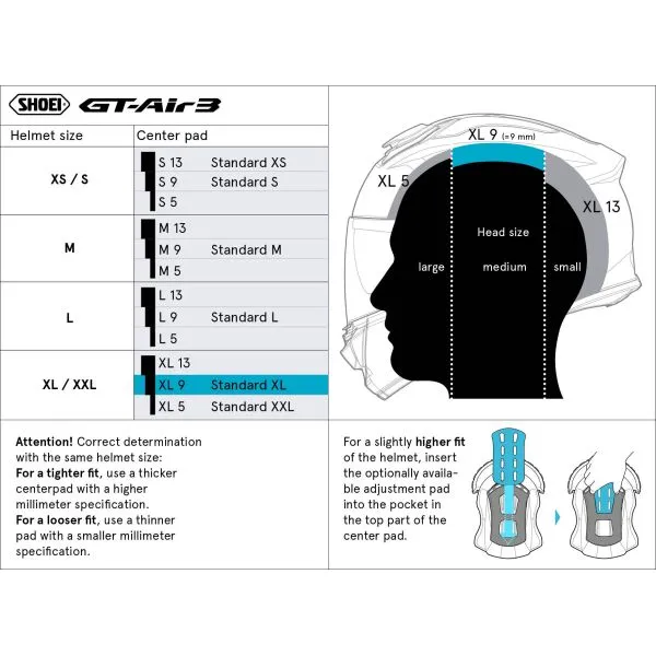 Shoei Revestimiento interior GT-Air 3 - Neotec 3 5MM 