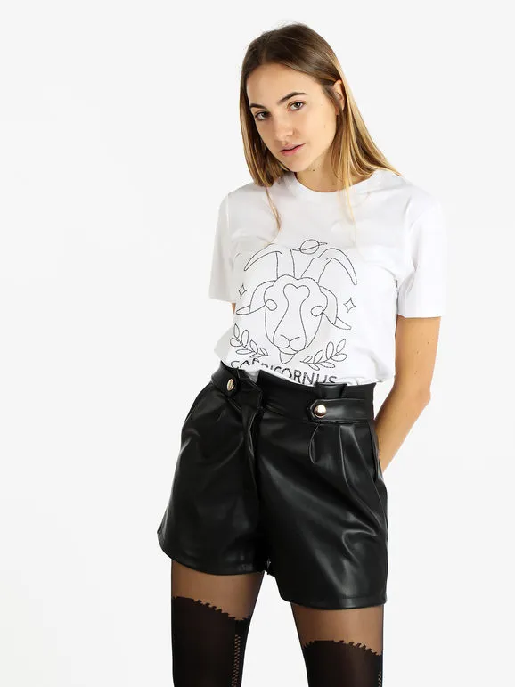 Solada Camiseta de manga corta mujer signo del zodiaco Capricornio