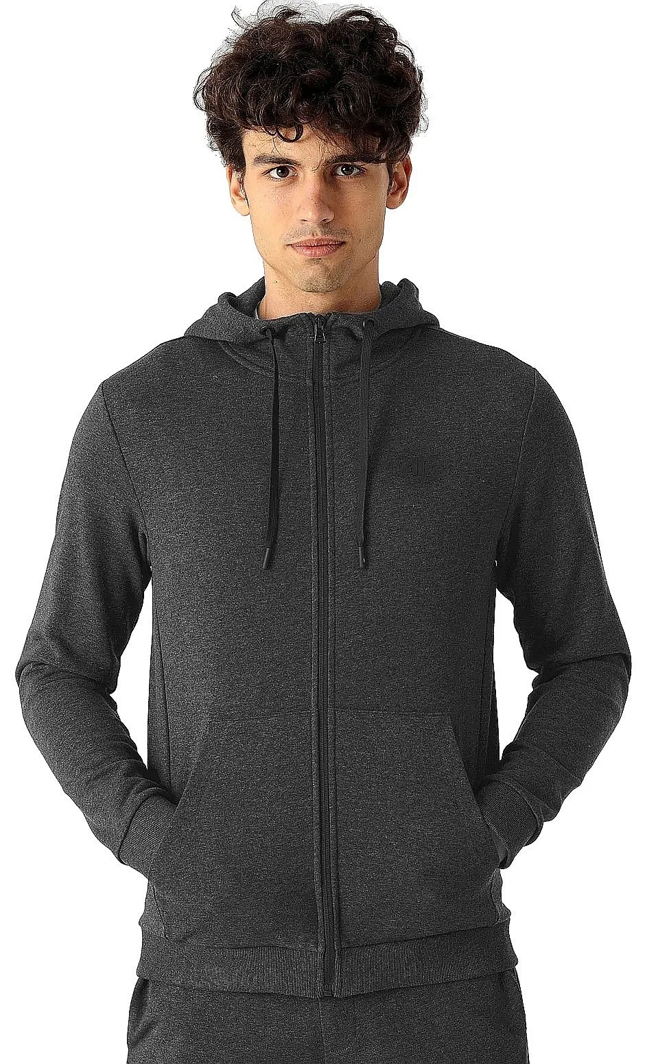 sudadera 4F H4L22-BLM353 Zip - 23M/Dark Grey Melange - men´s