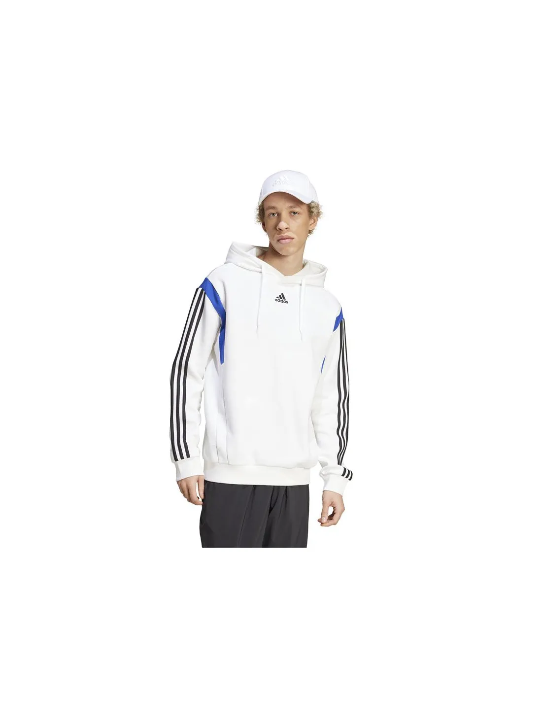 Sudadera adidas Colorblock Hooded Hombre Blanco/Negro