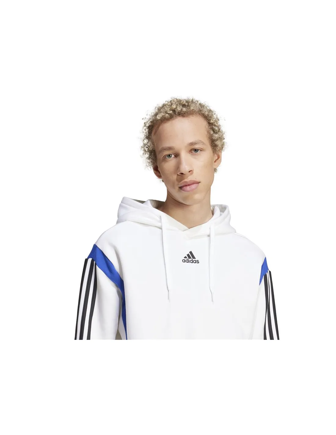 Sudadera adidas Colorblock Hooded Hombre Blanco/Negro