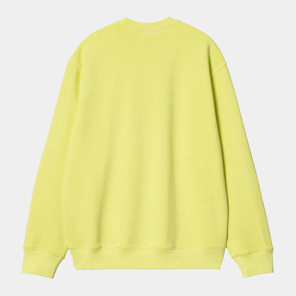 Sudadera Amarilla Carhartt Duster Script Sweat Artic Lime XS