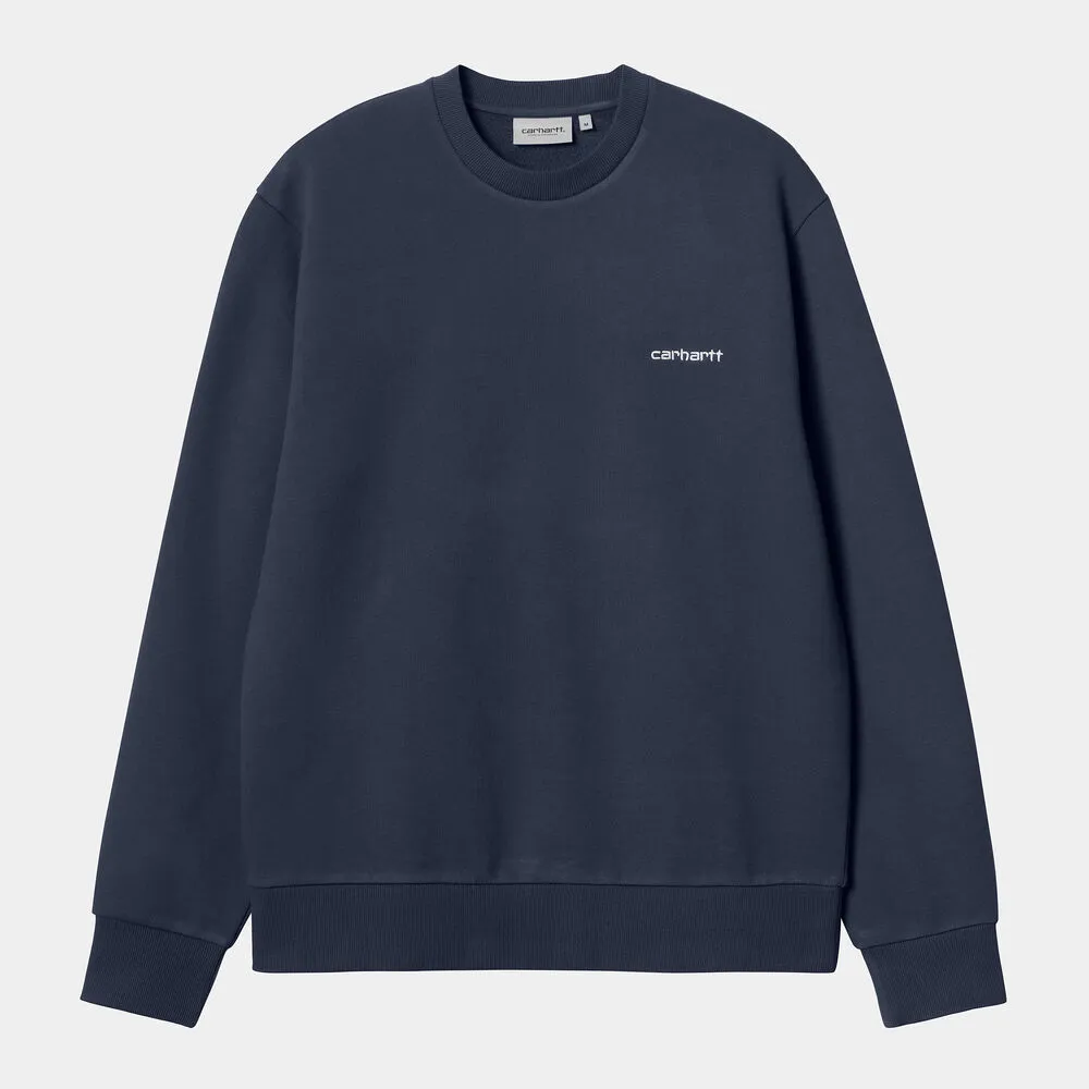 Sudadera Azul Carhartt Script Embroidery Sweat Air Force Blue M