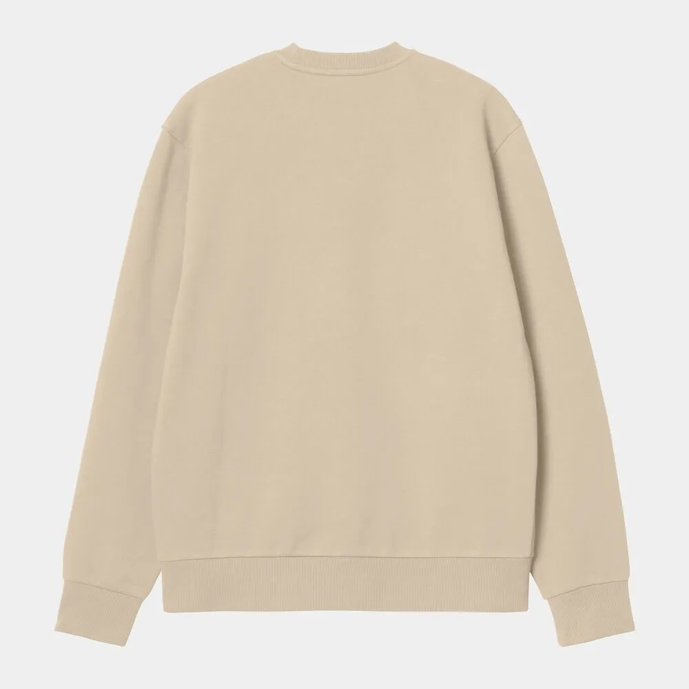 Sudadera Beige Carhartt Script Embroidery Sweat Wall L