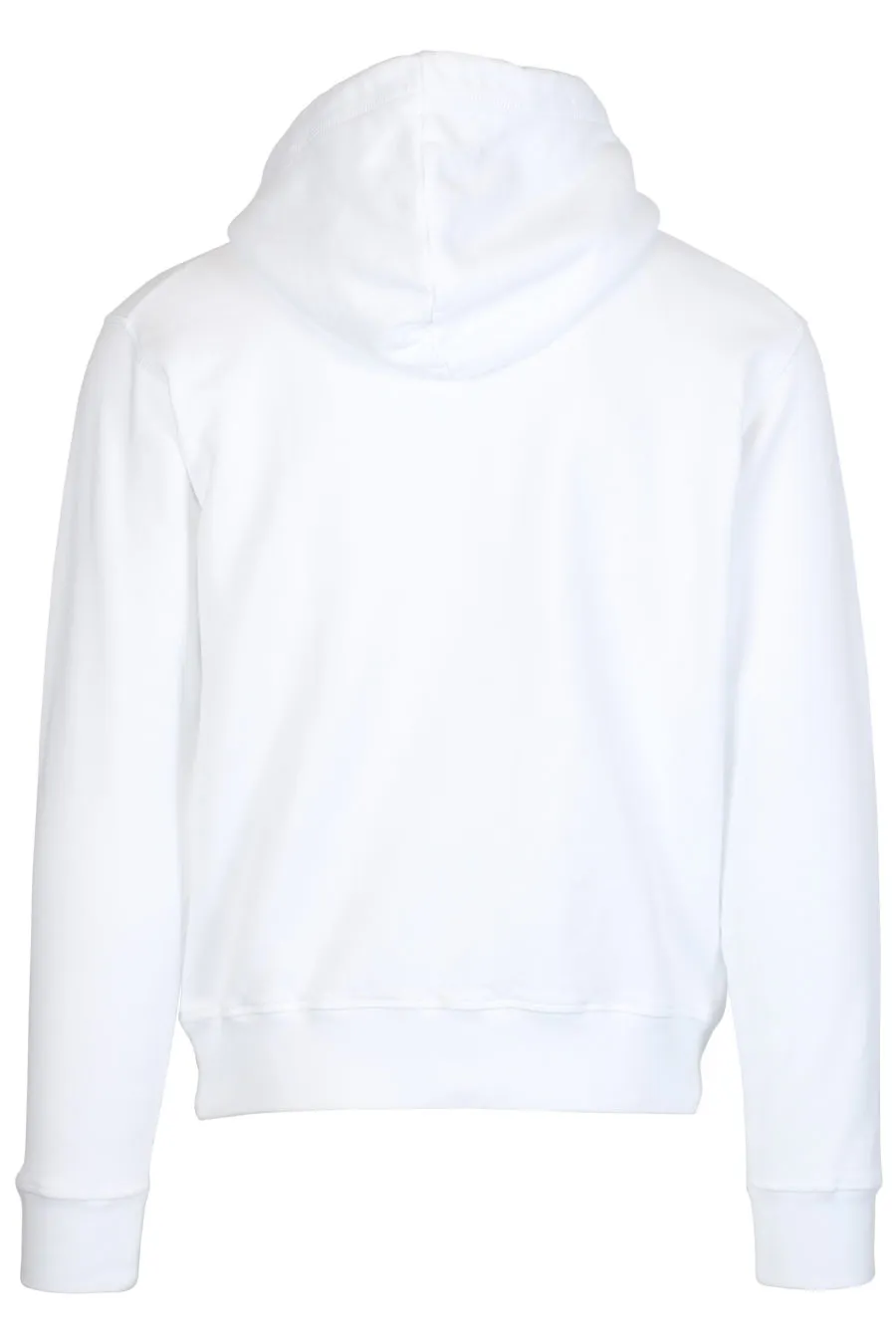 Sudadera blanca con capucha y logo pequeño 