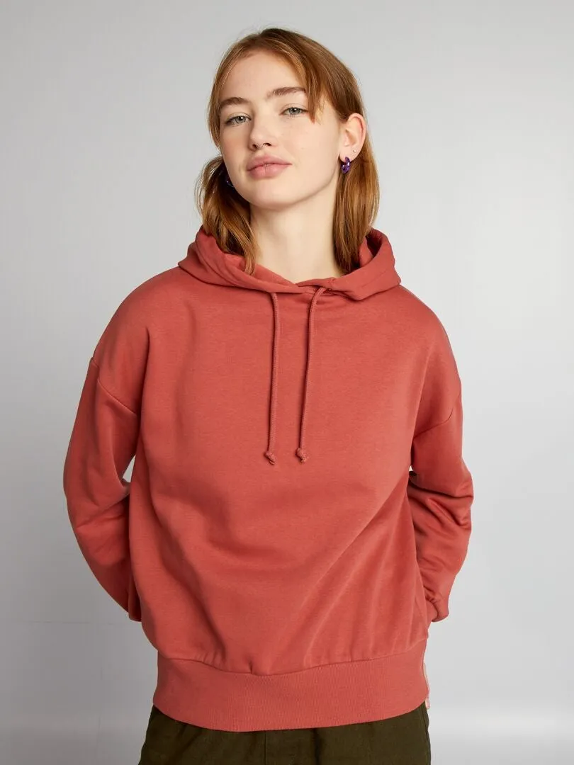 Sudadera con capucha estampada - ROJO