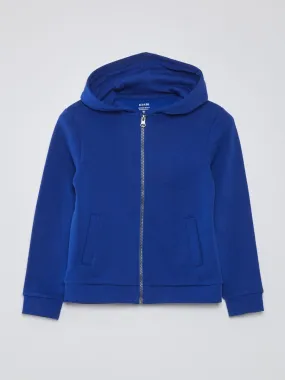 Sudadera con cremallera y capucha - AZUL