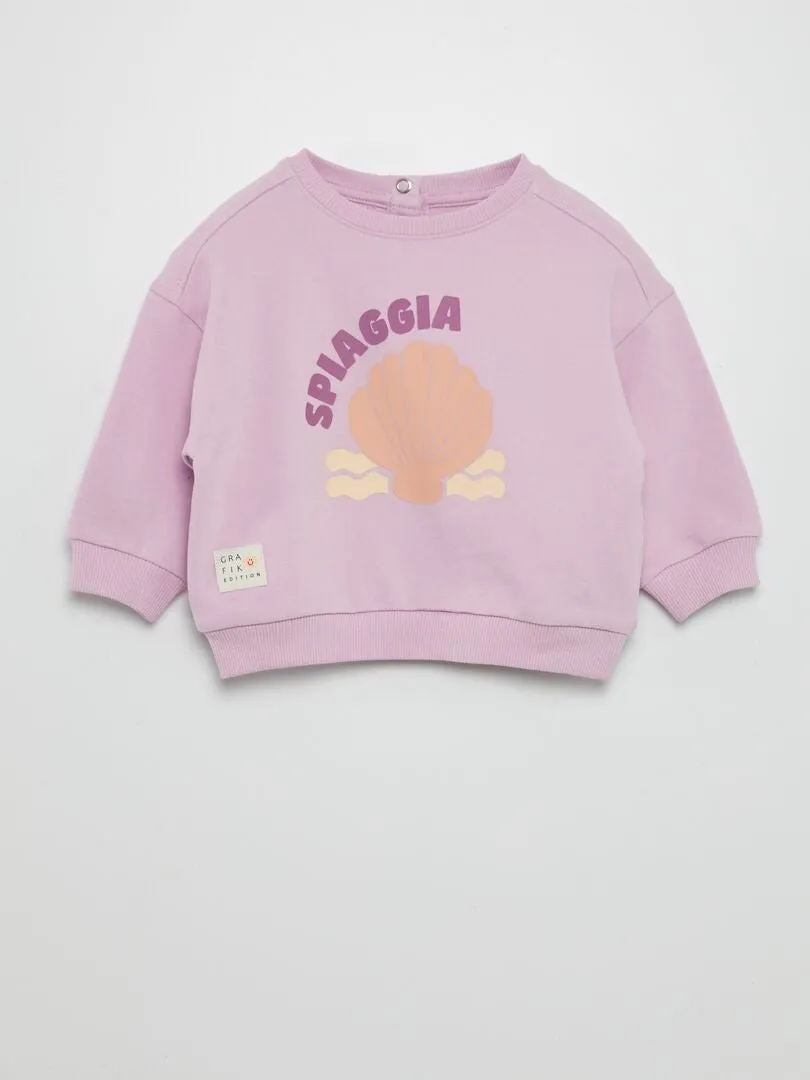 Sudadera de chándal estampada con cuello redondo - Grafik Edition - PURPURA