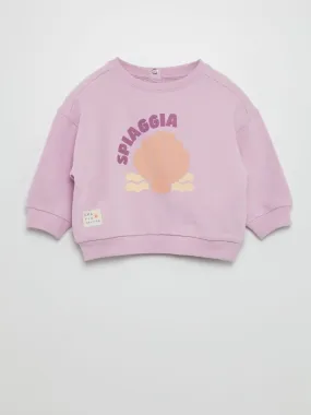 Sudadera de chándal estampada con cuello redondo - Grafik Edition - PURPURA