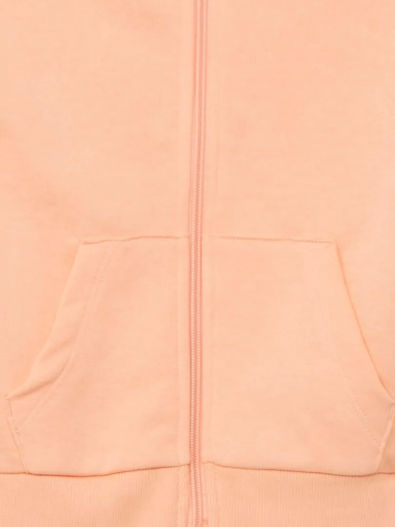 Sudadera de tela de chándal con cremallera - NARANJA