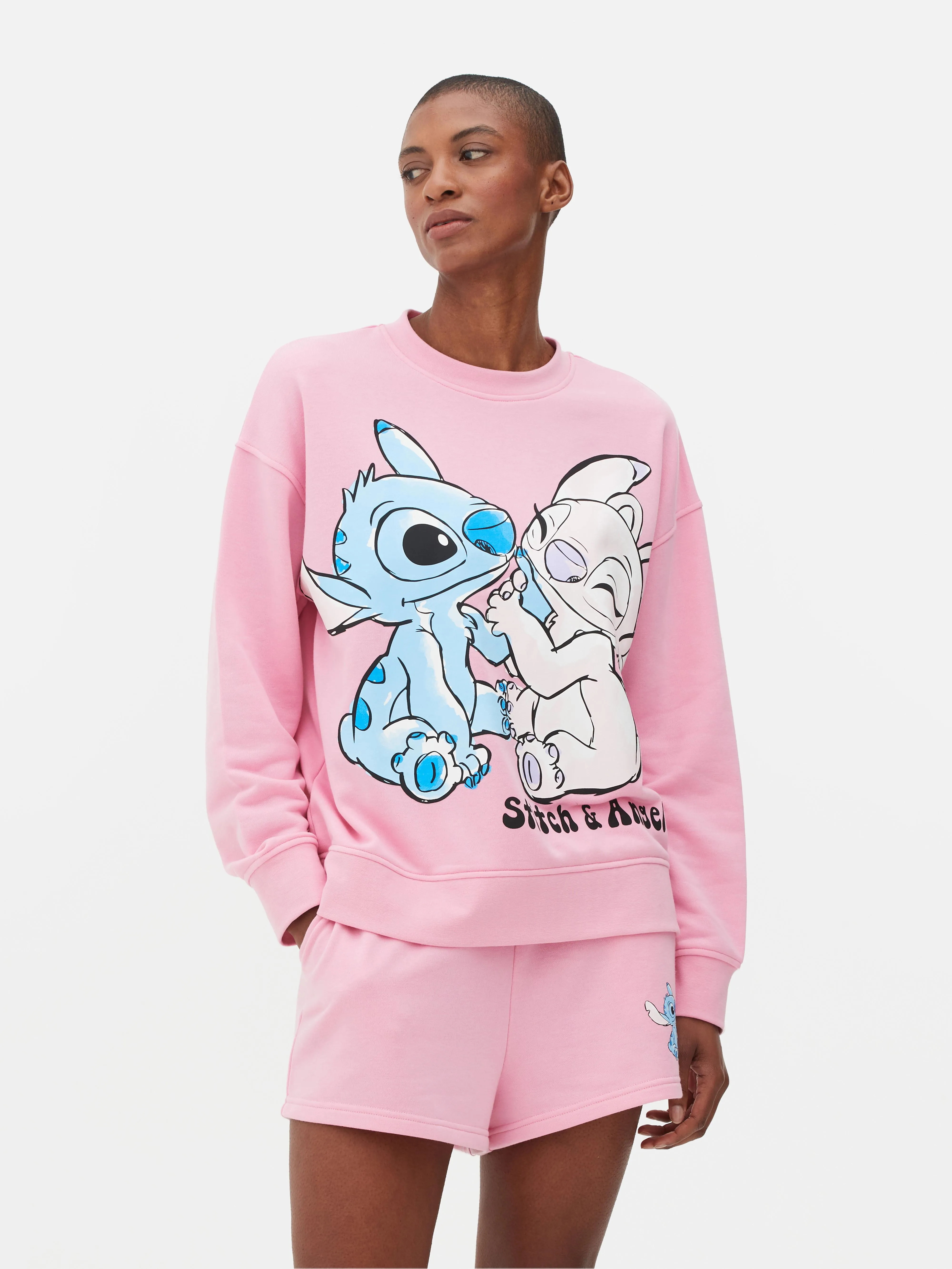 Sudadera estampada de Stitch y Ángel de Disney