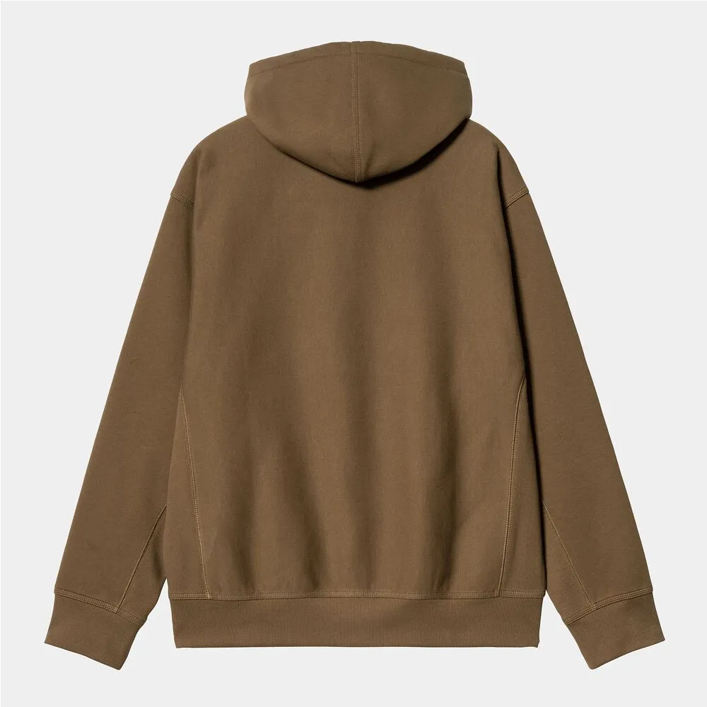 Sudadera Marrón Carhartt Hooded American Script Sweatshirt S