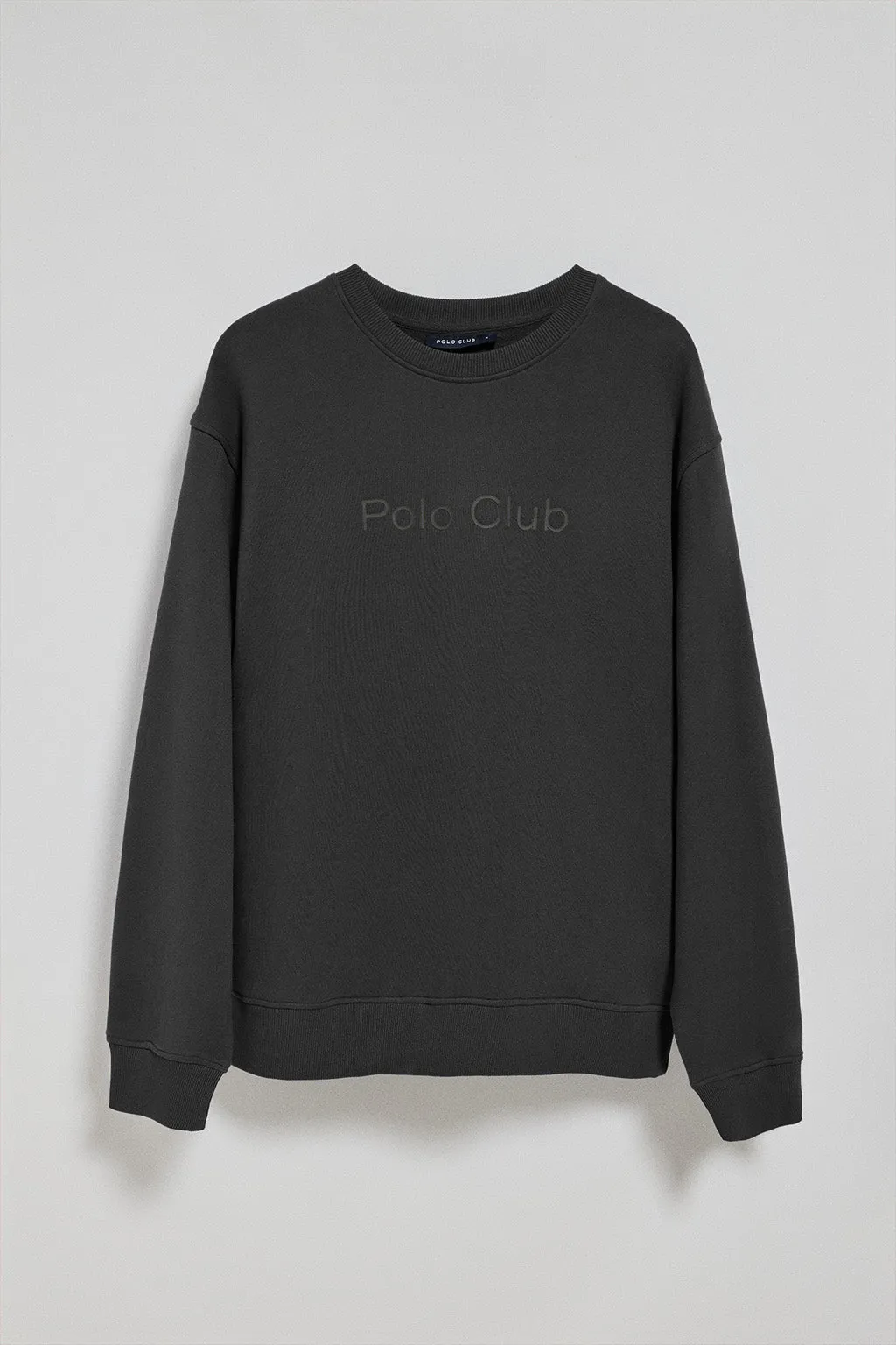 Sudadera negra de cuello redondo con logotipo Polo Club