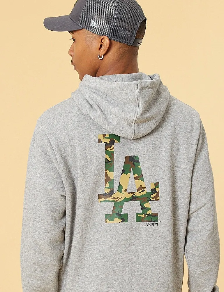 sudadera New Era Seasonal Infill Pullover MLB Los Angeles Dodgers - Heather Grey/Woodland Camo - men´s