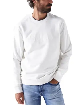 Sudadera Salsa cuello redondo blanca con branding de hombre