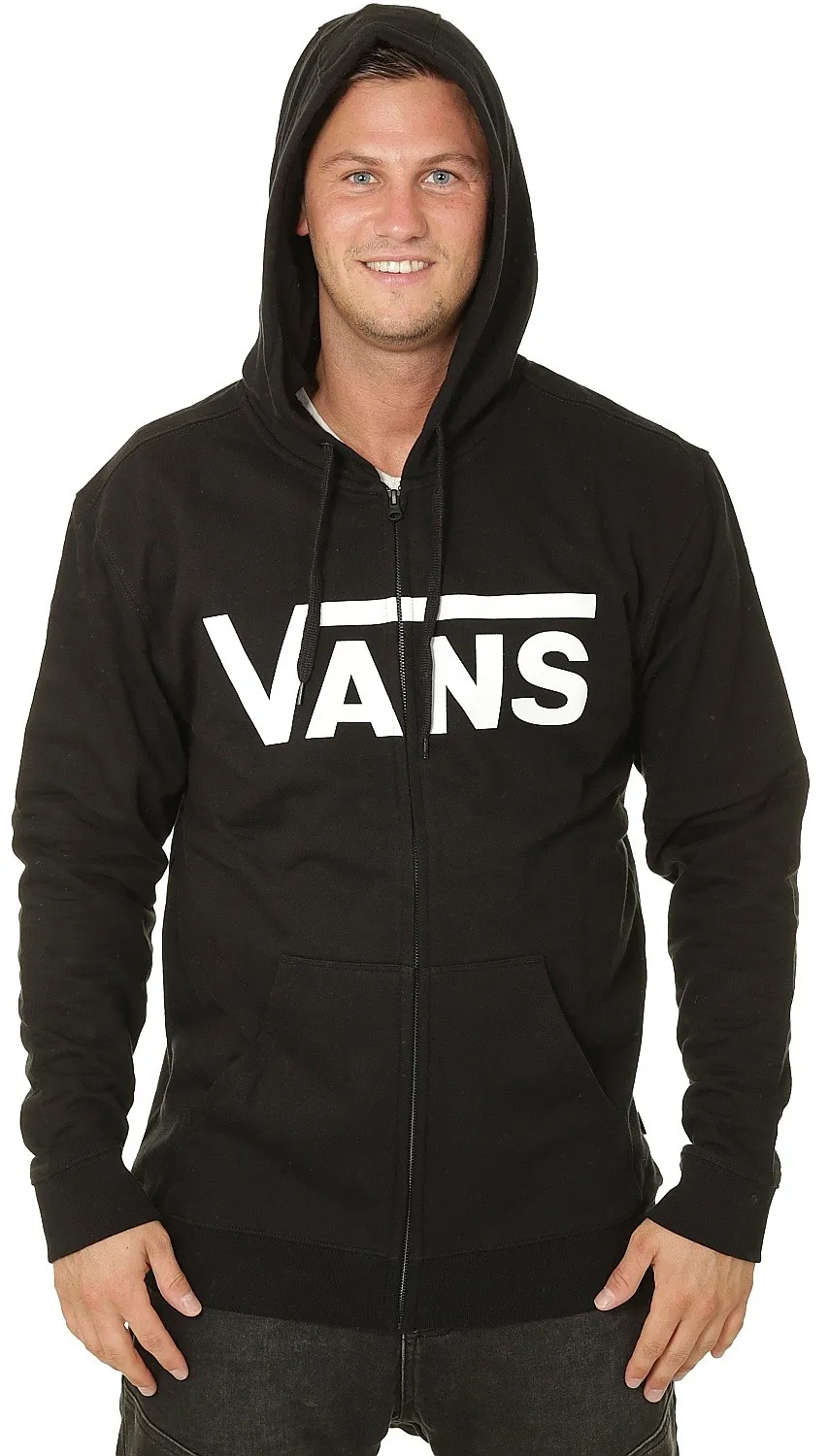 sudadera Vans Classic Zip - Black/White - men´s