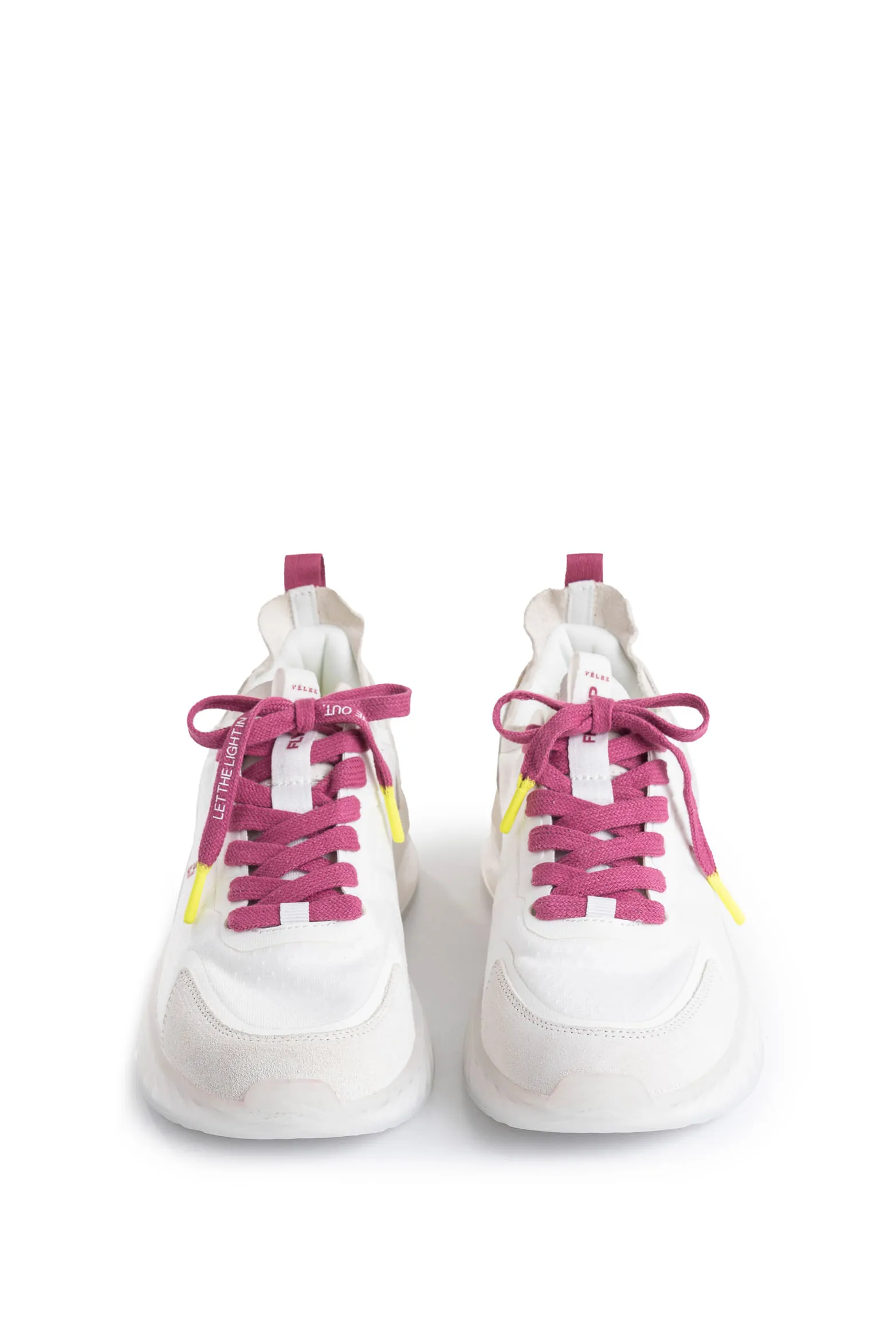 Tenis Fly Up Life de cuero para mujer detalles contraste