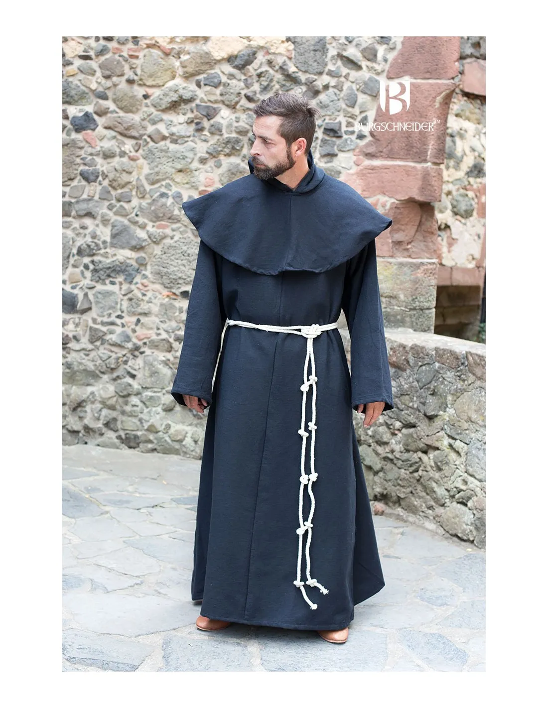 Traje de Monje medieval Benediktus, negro