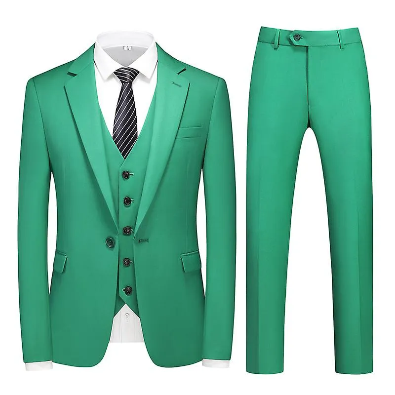 Traje de vestir de 3 piezas para hombre Slim Fit One Button Side Vents Tuxedo