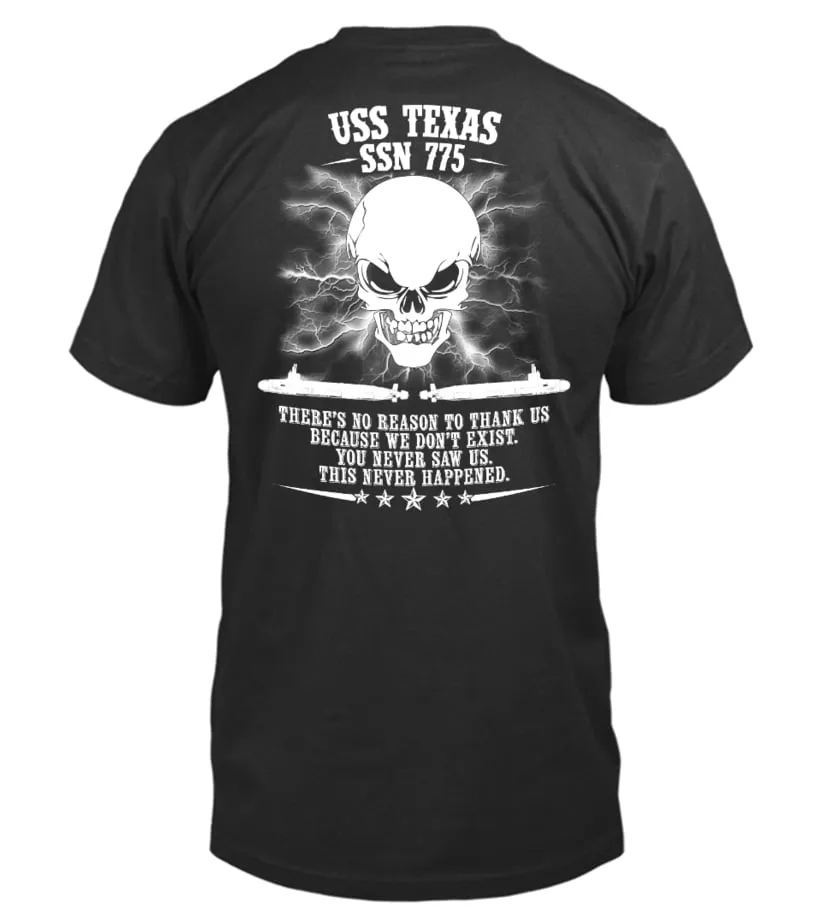 USS Texas (SSN-775) T-shirt Camiseta cuello redondo Unisex