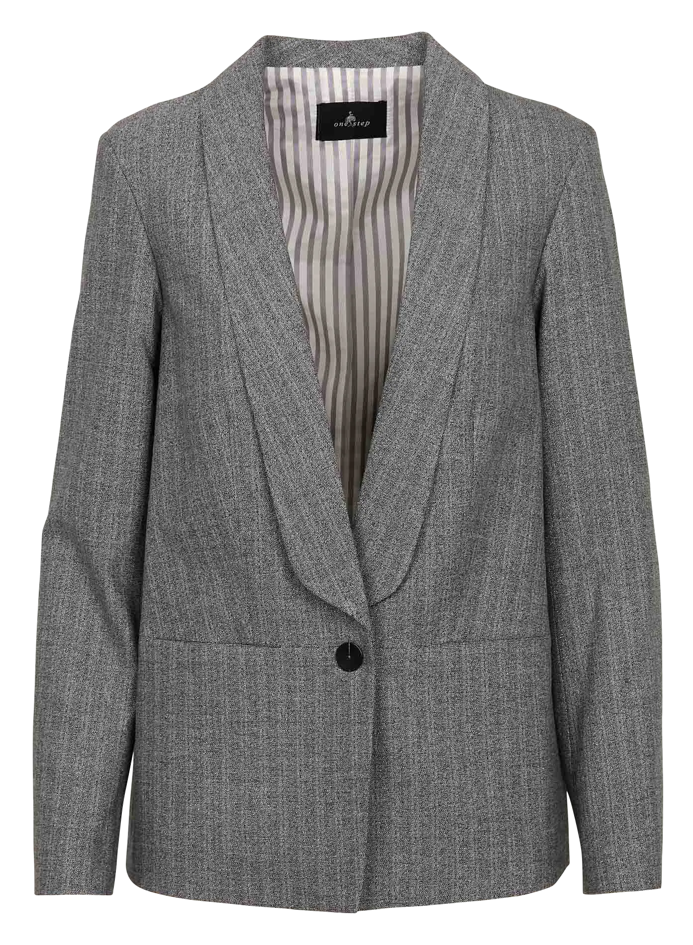 VANGELIS - Chaqueta de traje recta con cuello chal en gris