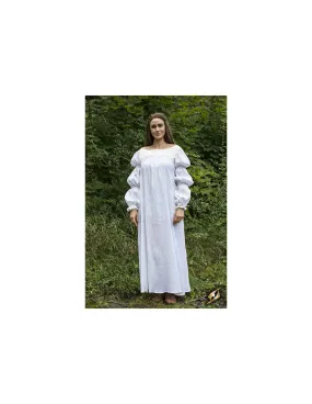 Vestido medieval Lucrecia en blanco roto