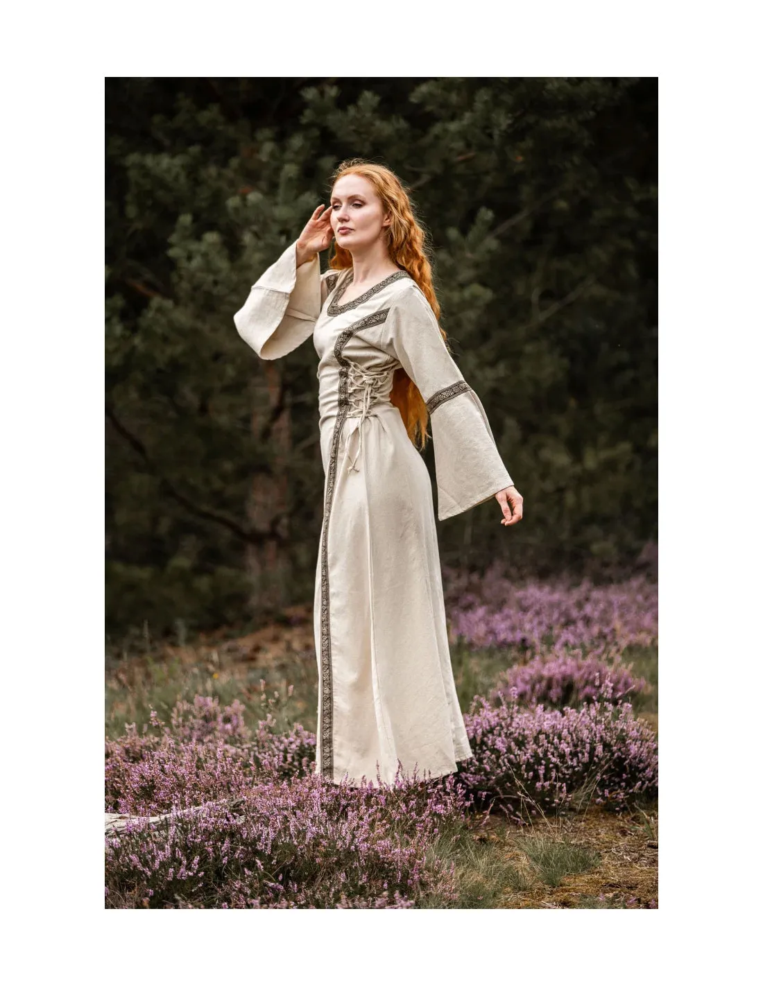 Vestido medieval mujer Angie, blanco natural