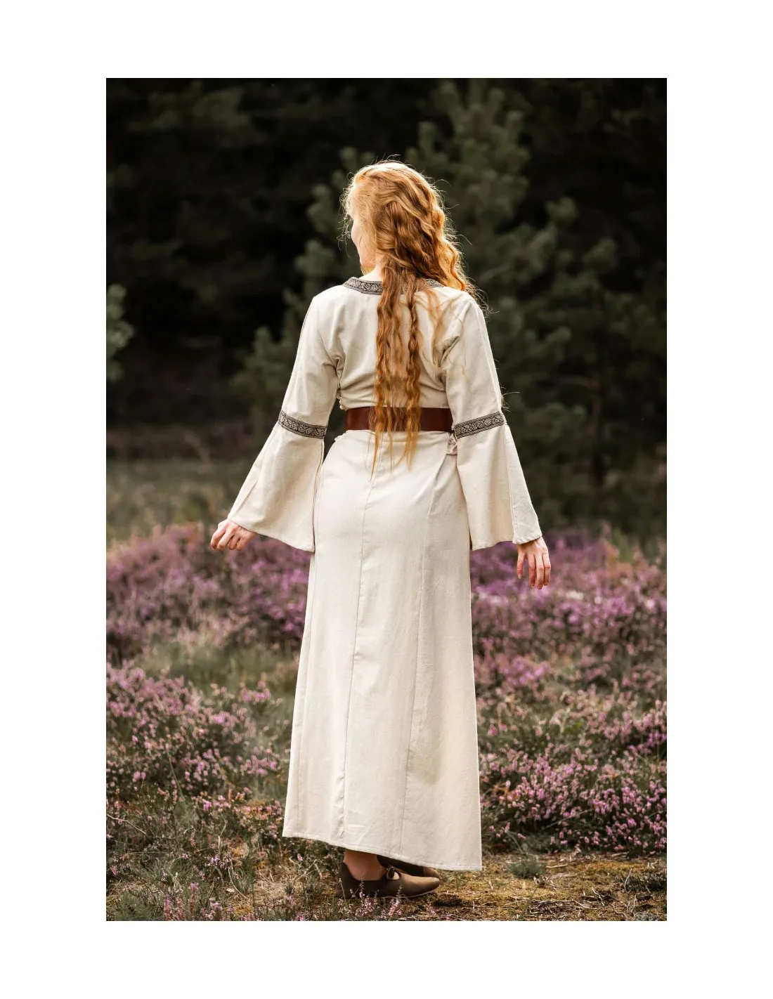 Vestido medieval mujer Angie, blanco natural