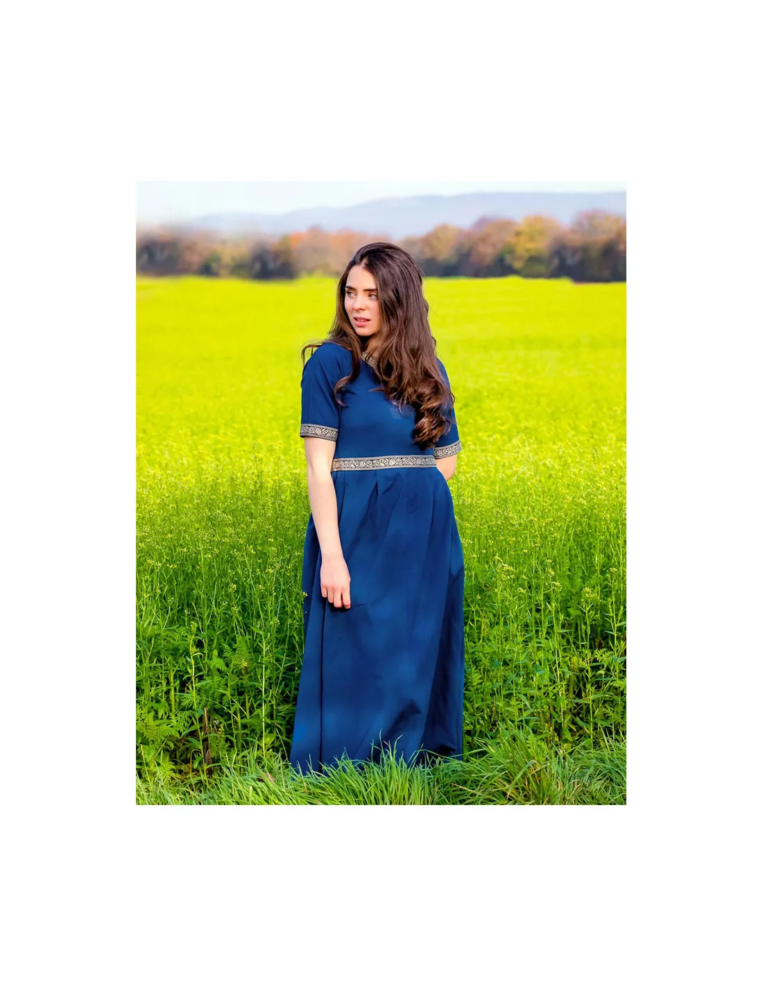 Vestido medieval mujer Enin, color azul