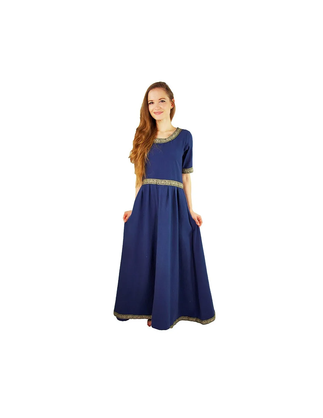 Vestido medieval mujer Enin, color azul