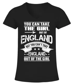 You Can Take The Girl Out Of England Camiseta cuello pico Mujer