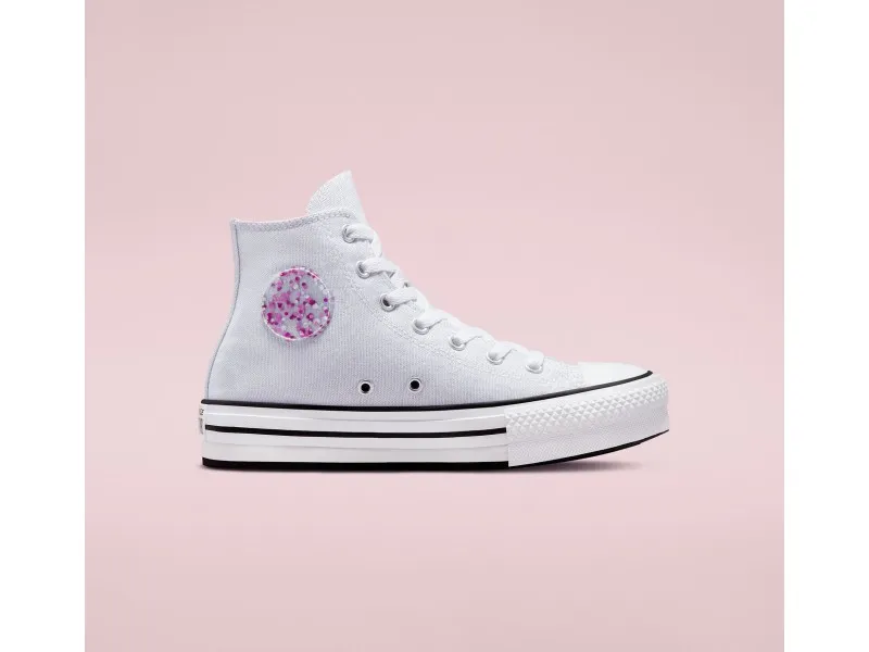 ZAPATILLA CONVERSE CHUCK TAYLOR ALL STAR PLATFORM LIFT HI GLITTER 272839C EN COLOR PLATA