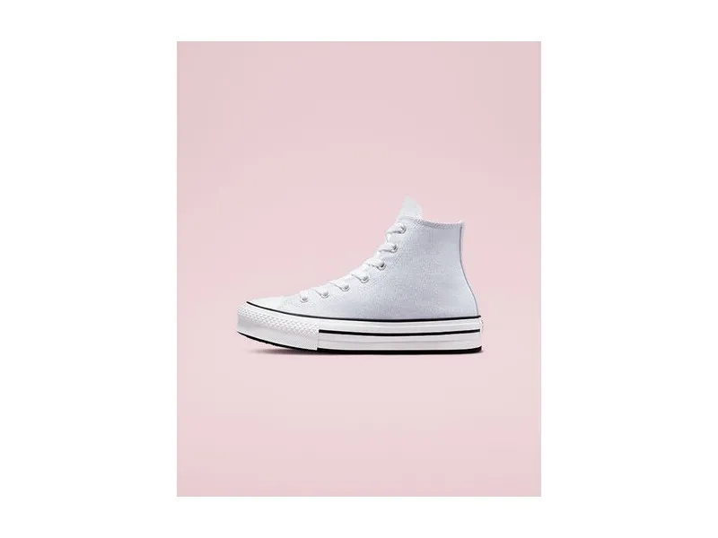 ZAPATILLA CONVERSE CHUCK TAYLOR ALL STAR PLATFORM LIFT HI GLITTER 272839C EN COLOR PLATA