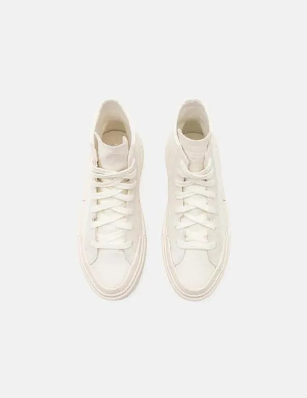 Zapatilla Converse Ctas Cruise Hi en Lona Blanca para Chicas