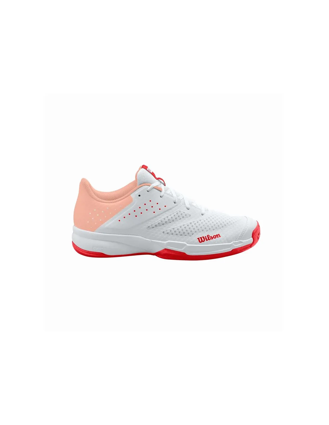 Zapatillas de Tenis Wilson Kaos Stroke 2.0 Mujer Blanco/Peach Parfait/Rojo