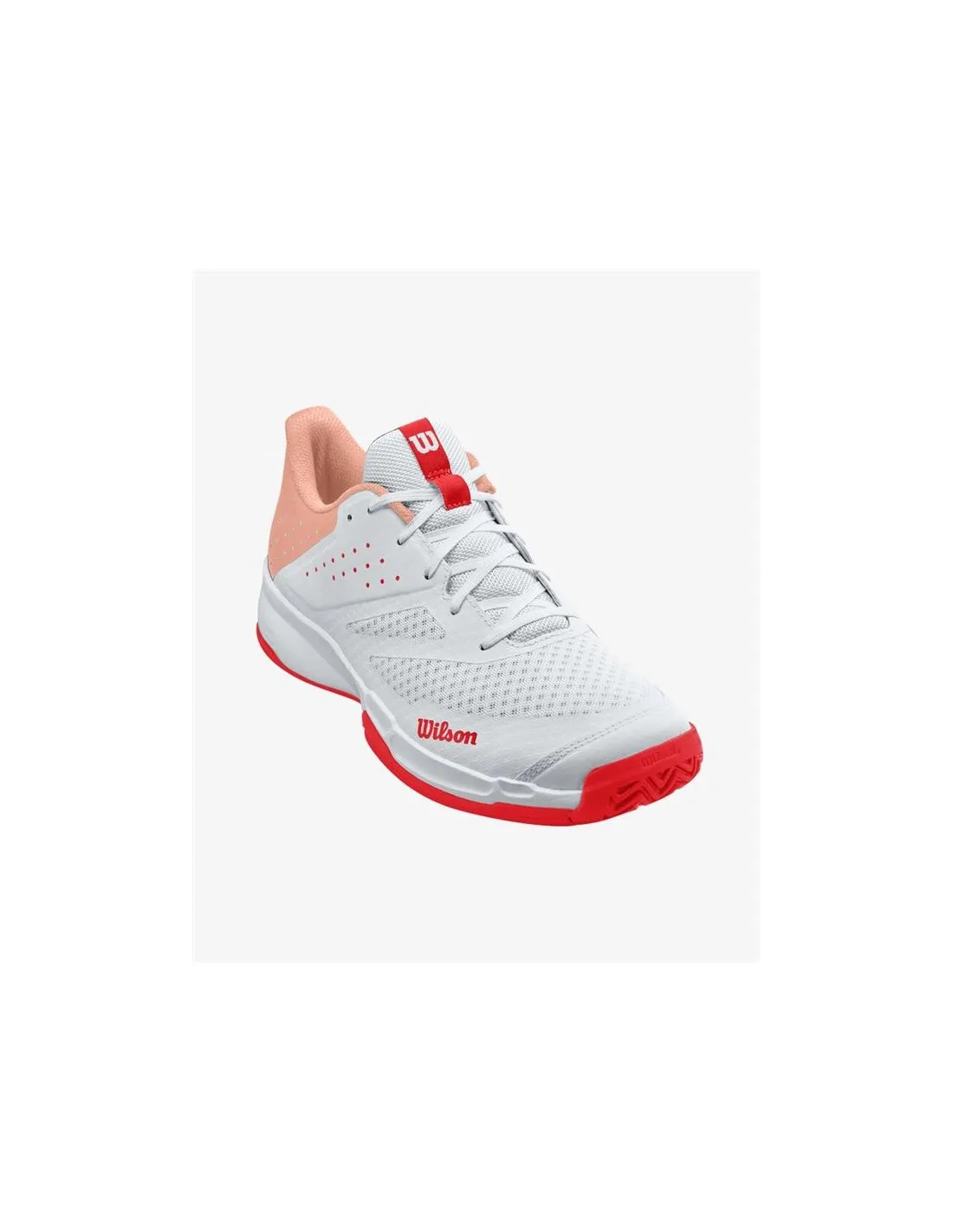 Zapatillas de Tenis Wilson Kaos Stroke 2.0 Mujer Blanco/Peach Parfait/Rojo