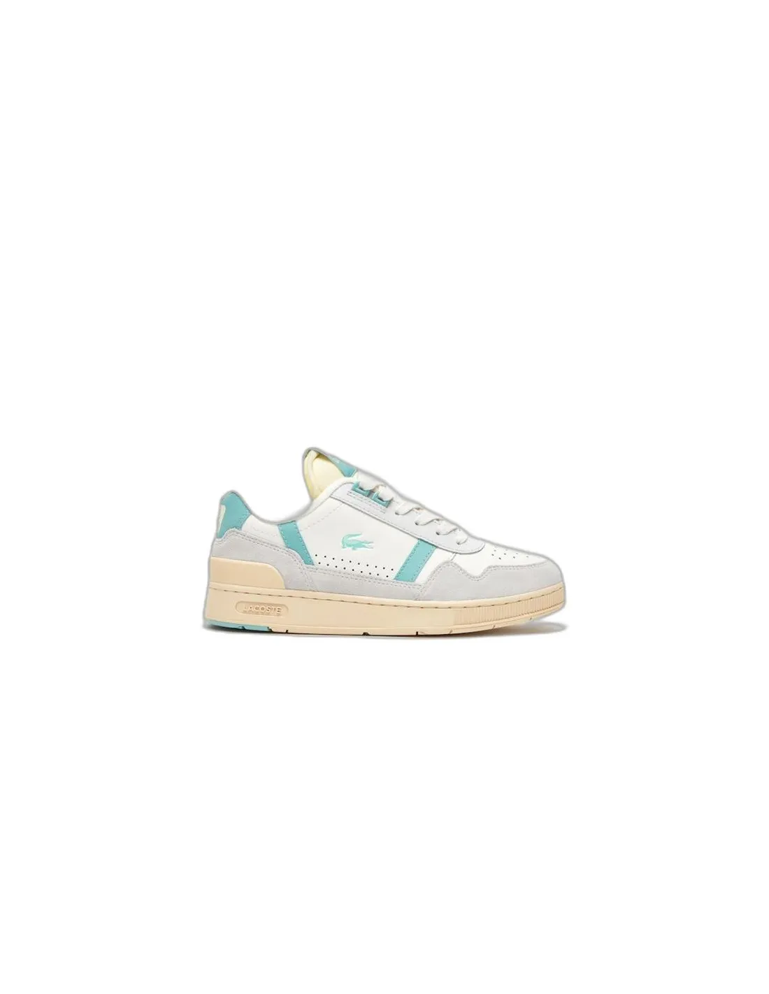 Zapatillas Lacoste T-Clip Leather Colour Pop Blanco Mujer