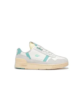 Zapatillas Lacoste T-Clip Leather Colour Pop Blanco Mujer