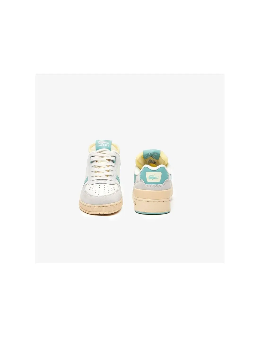 Zapatillas Lacoste T-Clip Leather Colour Pop Blanco Mujer